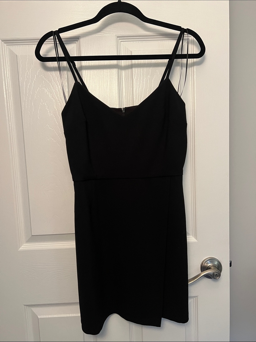 French Connection Black Mini Dress with Double Spaghetti Straps